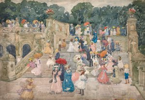 De terrasbrug, Central Park door Maurice Prendergast