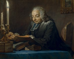 Abbe Jean-Jacques Huber, 1742 door Maurice Quentin de La Tour