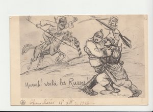 Ansichtkaart, Satirisch in ZW door Maurice Radiguet