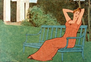 Vrouw in een tuin