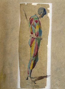Harlekijn, uit Masques et bouffons (Italiaanse komedie), tekst en tekeningen door Maurice Sand, gravures door A. Manceau, voorwoord door Georges Sand door Maurice Sand