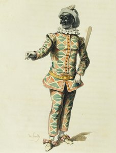 Harlekijn in 1671 door Maurice Sand