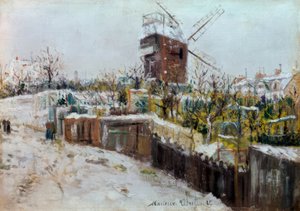 De Moulin de la Galette in de sneeuw