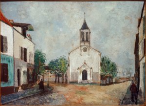 Kerk in Villanteuse door Maurice Utrillo
