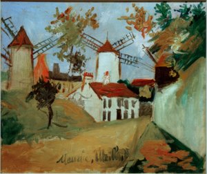 De drie molens van Montmartre door Maurice Utrillo