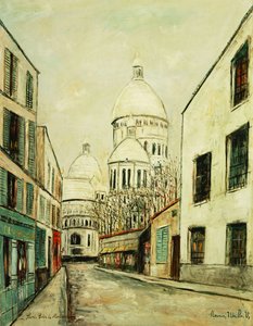 Sacre-Coeur van Montmartre (Rue du Chevalier de la Barre in Montmartre), ca. 1935 (olieverf op doek)