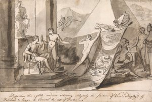 Een allegorie over de benarde situatie van de kunstenaar door Mauritius Lowe