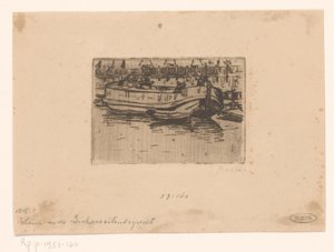 Boot in de Bickersgracht, Amsterdam door Maurits van der Valk (signed by artist)