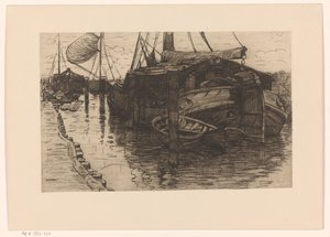 Aangemeerde boten in een haven