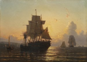 Tropische Zonsondergang op Zee, 1861