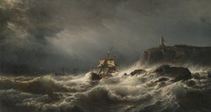 Schipbreuk op het Eiland Jersey, 1862