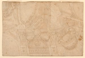 Tekening, beschilderd plafond, midden 18e eeuw