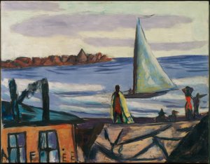 Badzicht bij Bandol door Max Beckmann