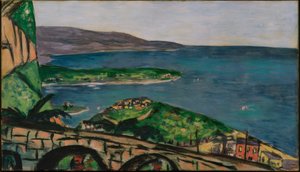 Uitzicht op Cap Martin, blauw door Max Beckmann