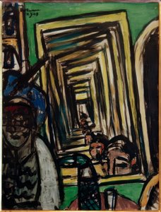 Café-interieur met spiegel