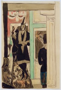 Café (Telefoon) door Max Beckmann