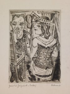 Kleedkamer, plaat 2 uit de portfolio "De jaarmarkt". door Max Beckmann