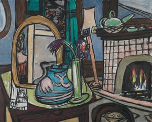 Groot stilleven met duiven door Max Beckmann