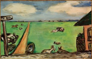 Groene Weide met Koeien door Max Beckmann