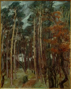 Hermsdorfer bos op een grijze dag door Max Beckmann