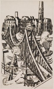 Grote Brug (Eiserner Steg in Frankfurt am Main) door Max Beckmann