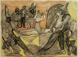 Nachtclub in New York door Max Beckmann