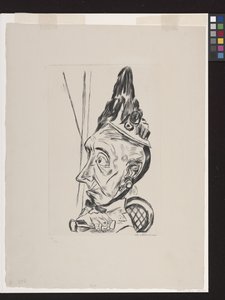 Oude vrouw met kapje door Max Beckmann
