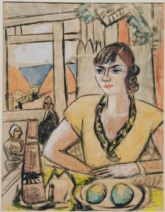 Portret Quappi in strandcafé