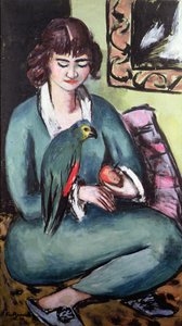 Quappie met een Papegaai door Max Beckmann