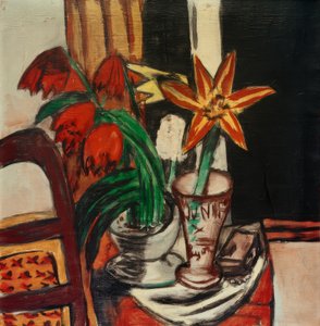 Rode Tulp en Vuurlelies door Max Beckmann