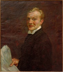 Zelfportret (lachend) door Max Beckmann
