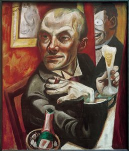 Zelfportret met champagneglas