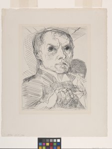 Zelfportret Met Stylus (Selbstbildnis Mit Griffel) door Max Beckmann