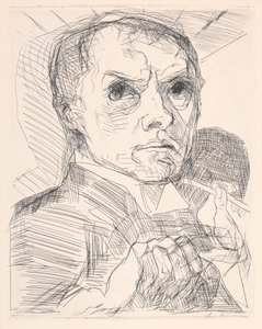 Zelfportret met stift door Max Beckmann