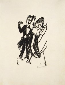 Klein dansend paar door Max Beckmann