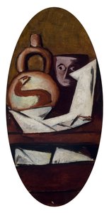 Stilleven (met Mexicaans figuur) door Max Beckmann