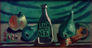 Stilleven met appel en peer door Max Beckmann
