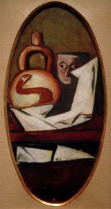 Stilleven met Mexicaanse figuur door Max Beckmann