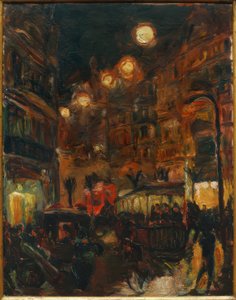 Straat bij nacht door Max Beckmann