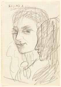 Studie van twee hoofden door Max Beckmann
