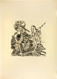 De koorddansers, plaat acht uit Jahrmarkt door Max Beckmann