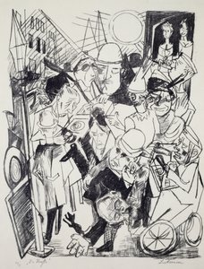 De straat, door Max Beckmann (1884-1950), gravure. Duitsland, 20e eeuw.
