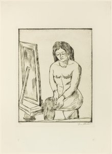 Toilet (voor de spiegel) door Max Beckmann