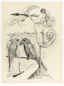 Weerhaan, plaat twee uit Dag en Droom door Max Beckmann