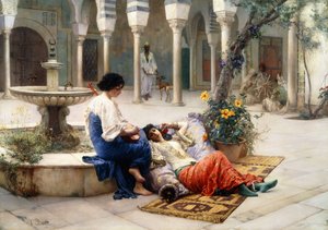 In de binnenplaats van de harem