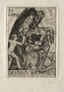 Ex Libris Dr. Kuno Waehmer door Max Klinger