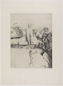 Integer vitae (los blad uit: Over de dood, tweede deel, opus XI, blad 1) door Max Klinger