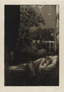 Nacht (Geluk) door Max Klinger