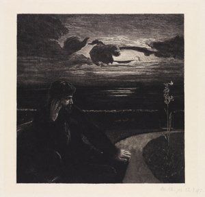 Nacht (Over de dood, eerste deel, opus XI, plaat 1) door Max Klinger