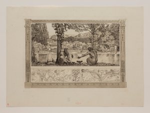 Narcissus en Echo I door Max Klinger